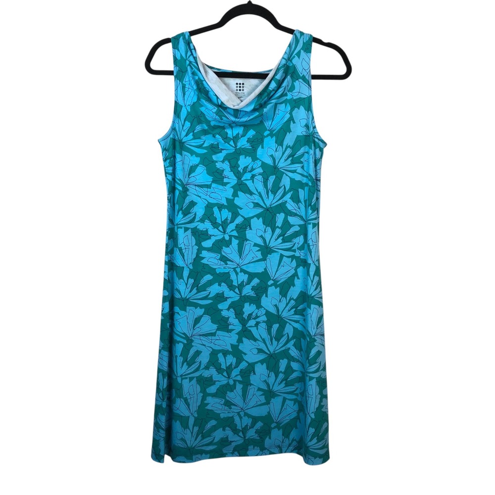 Title Nine Womens Breeze Dress Waterfall Neckline Floral Sleeveless Midi Size XS